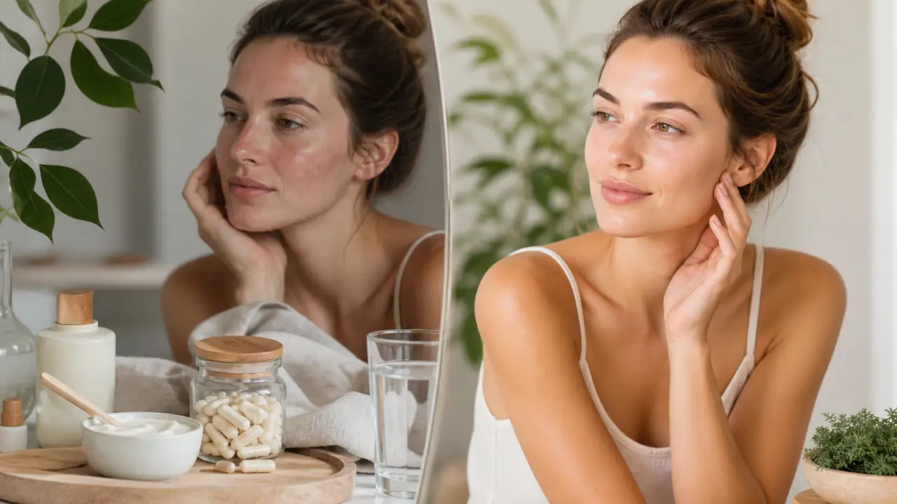 Rituel beauté et complément probiotique bio pour une peau plus nette