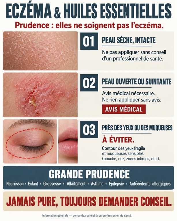 Eczéma huiles essentielles : précautions selon l’état de la peau et le profil de la personne