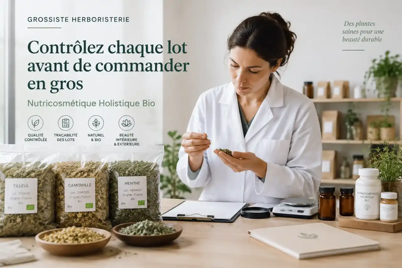 Grossiste herboristerie : contrôlez chaque lot avant de commander en gros