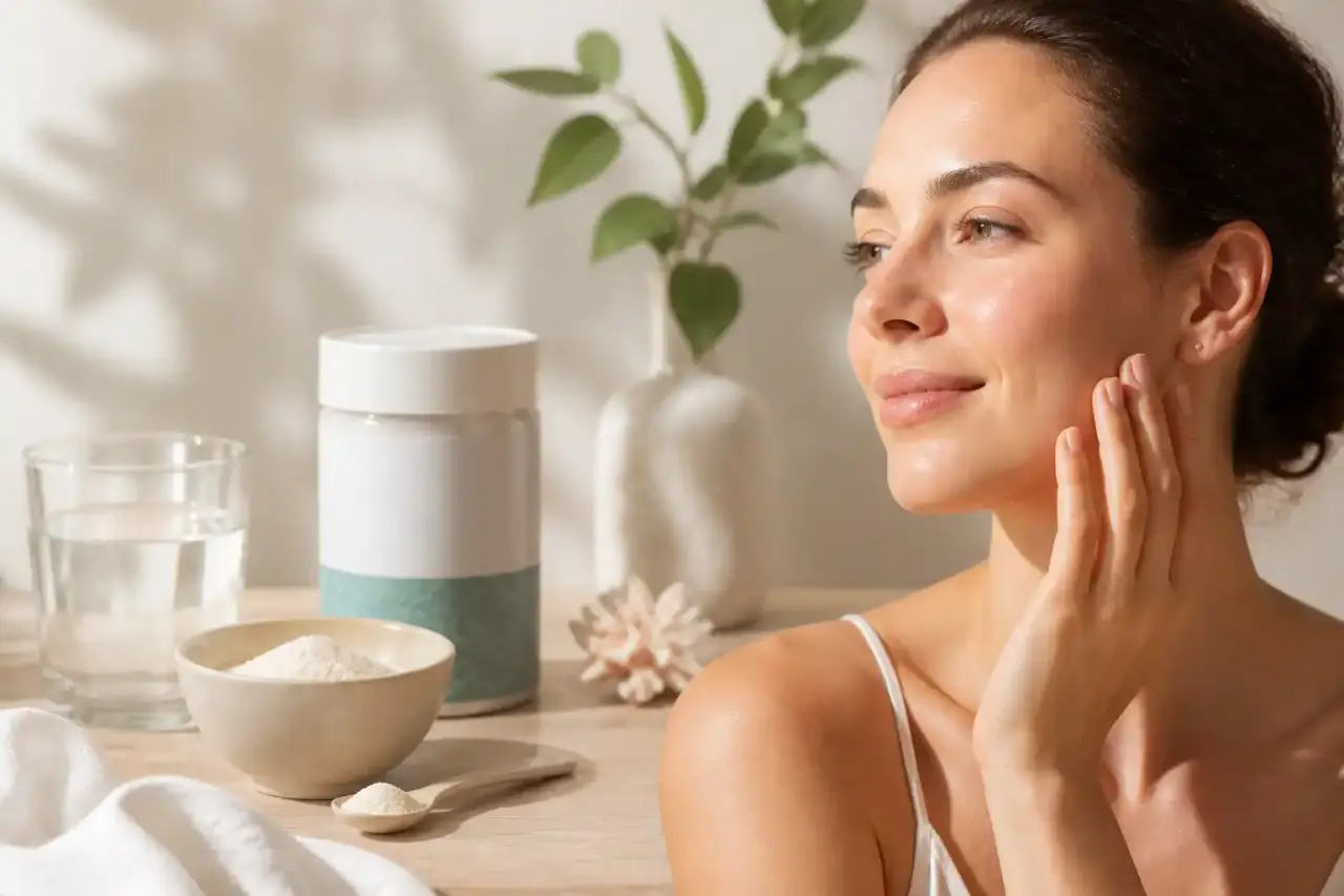 Collagène marin bio dans un univers luxueux et naturel